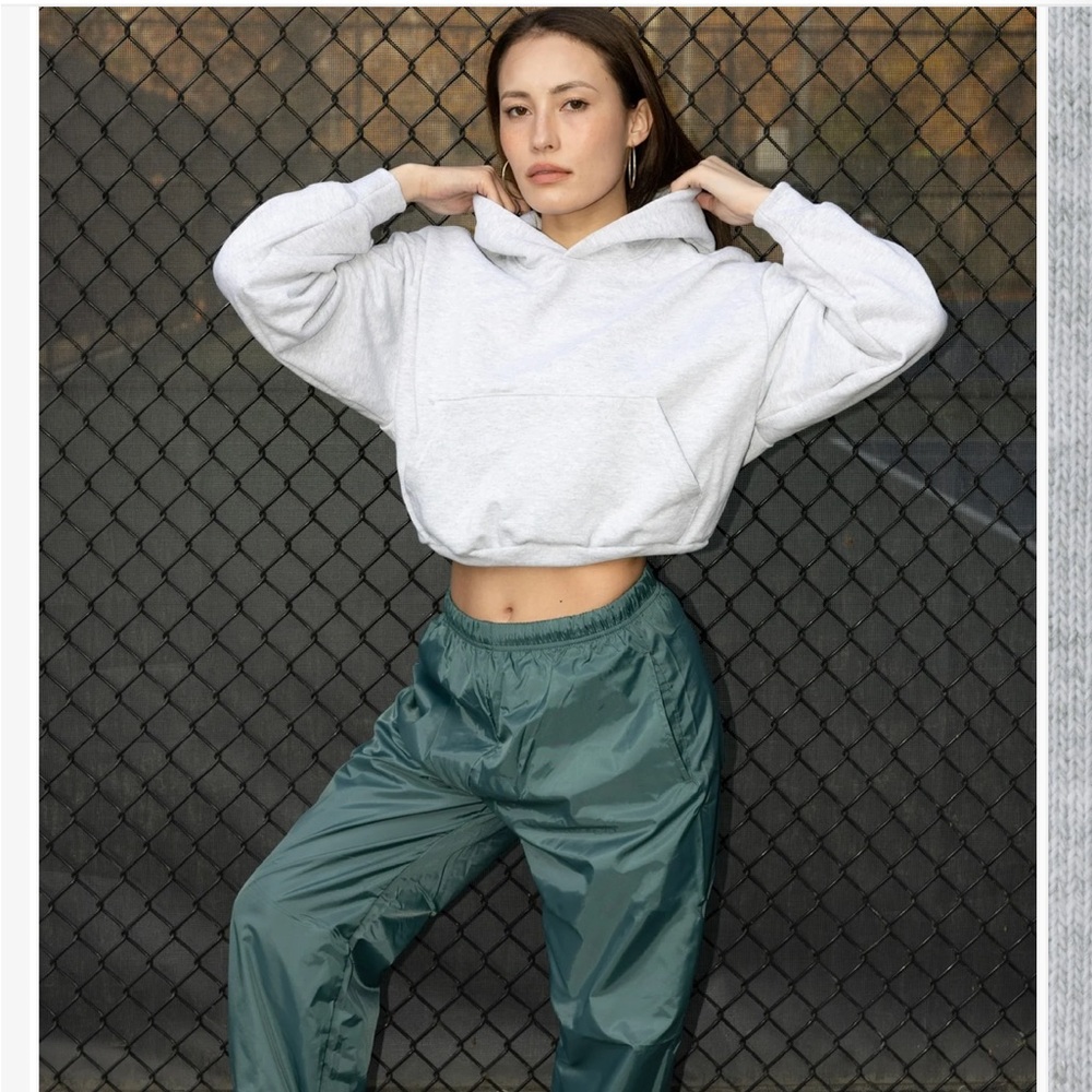 LA Apparel Heavy Fleece Cropped Hoodie